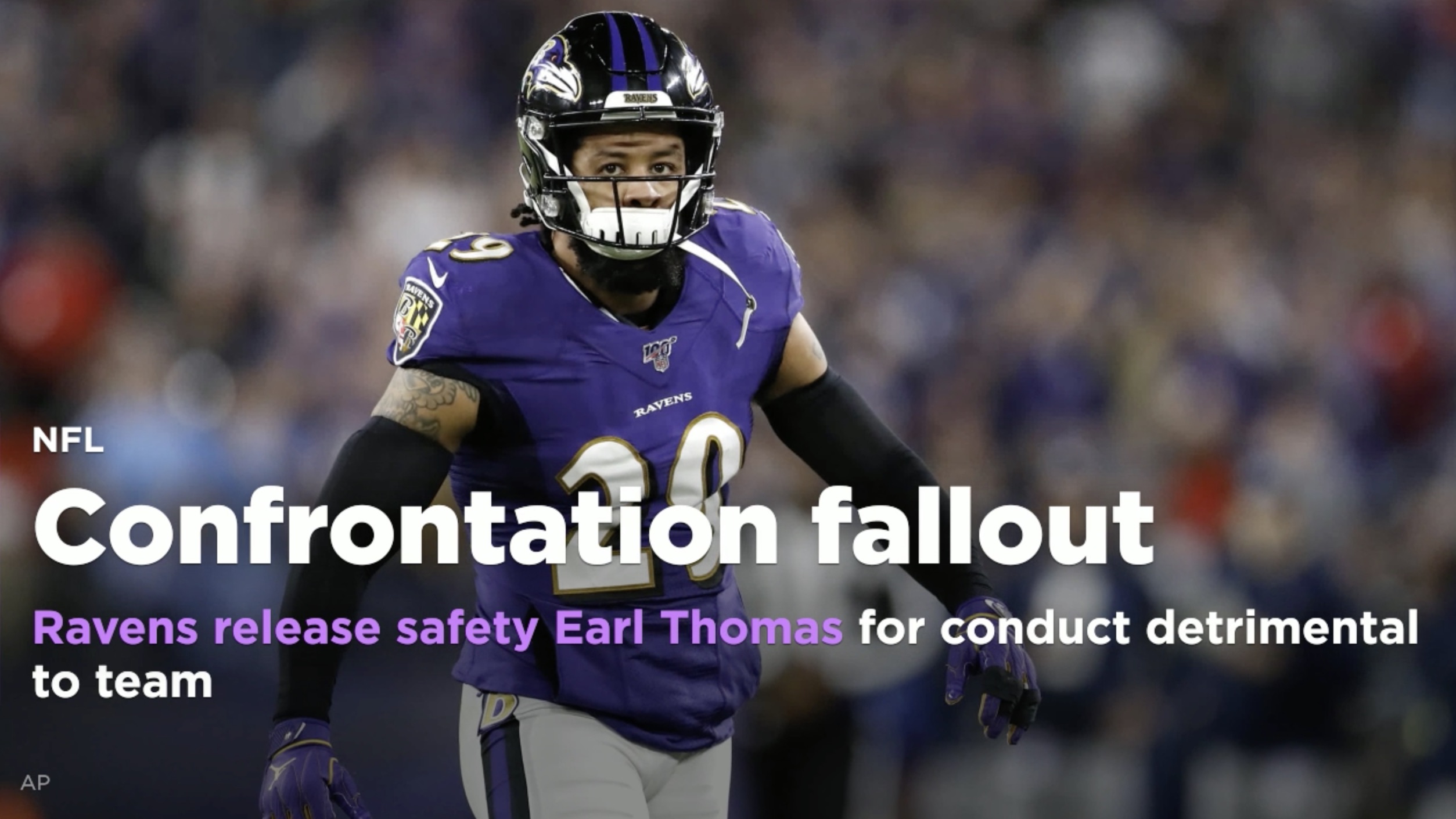 Ravens release Earl Thomas for conduct detrimental to the team