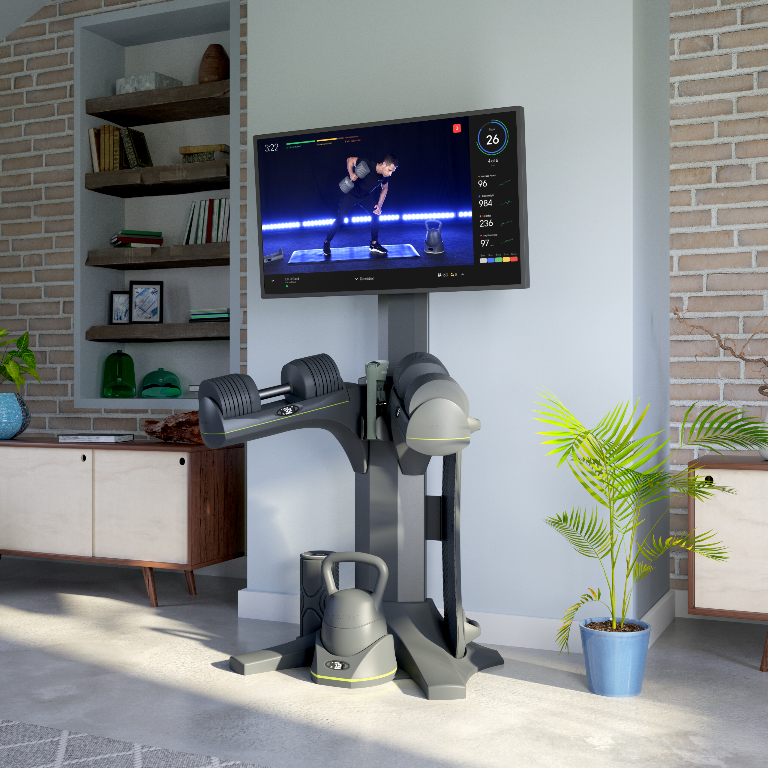 JAXJOX made an interactive fitness studio you can build over time