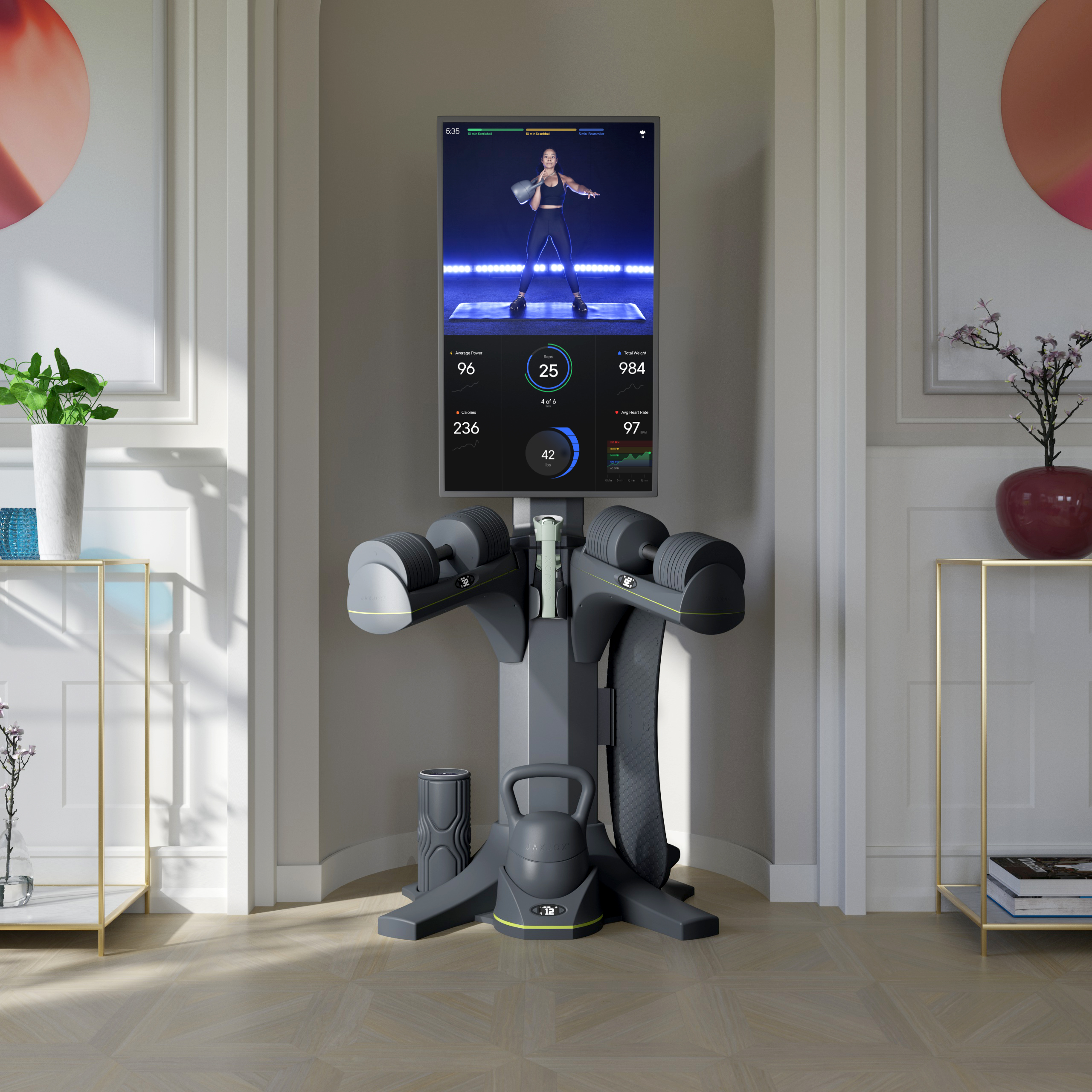 JAXJOX made an interactive fitness studio you can build over time