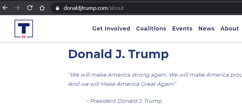 photo of Hackers briefly swap out a page on the Trump campaign site image