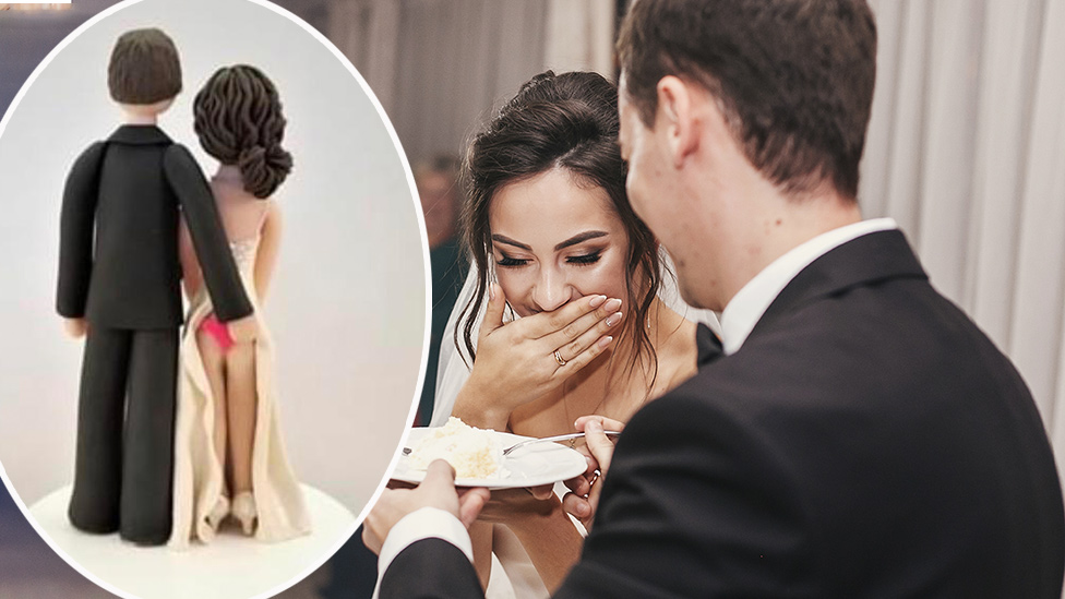 Bride's X-rated wedding cake topper ridiculed