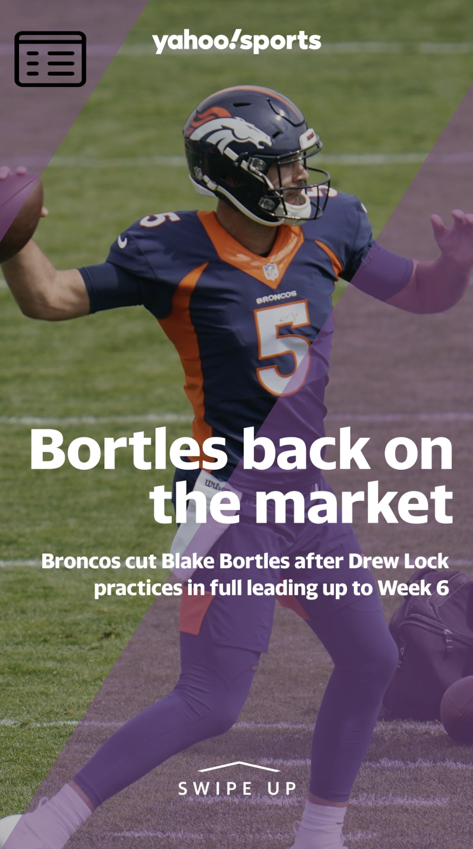 Broncos cut Blake Bortles after Drew Lock practices in full leading up to  Week 6