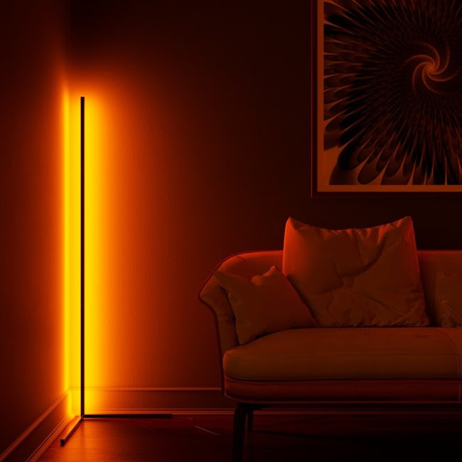部屋の隅に置くだけで雰囲気がガラッとかわる縦長ledライト M Light Lamp Engadget 日本版