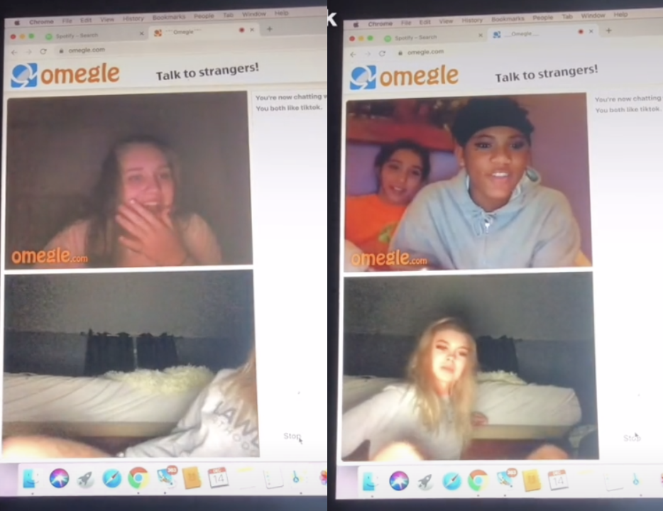 Omegle User Screams Trying To Alert Stranger About Figure Behind Her 