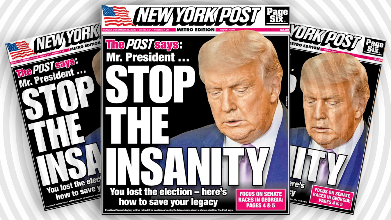 New York Post calls on Trump to ‘stop the madness’ and concede