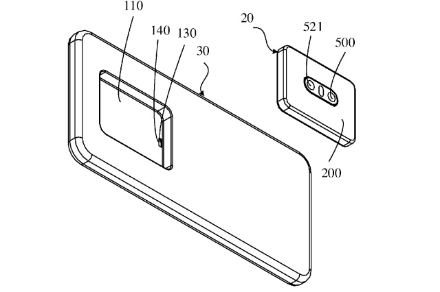 OPPO、カメラが分離するスマートフォンの特許を出願