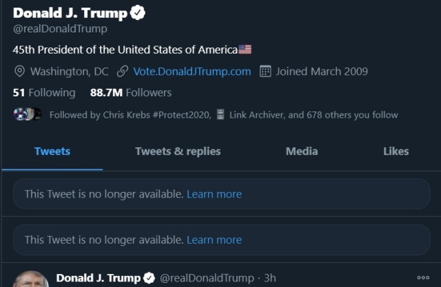 Trump twitter account