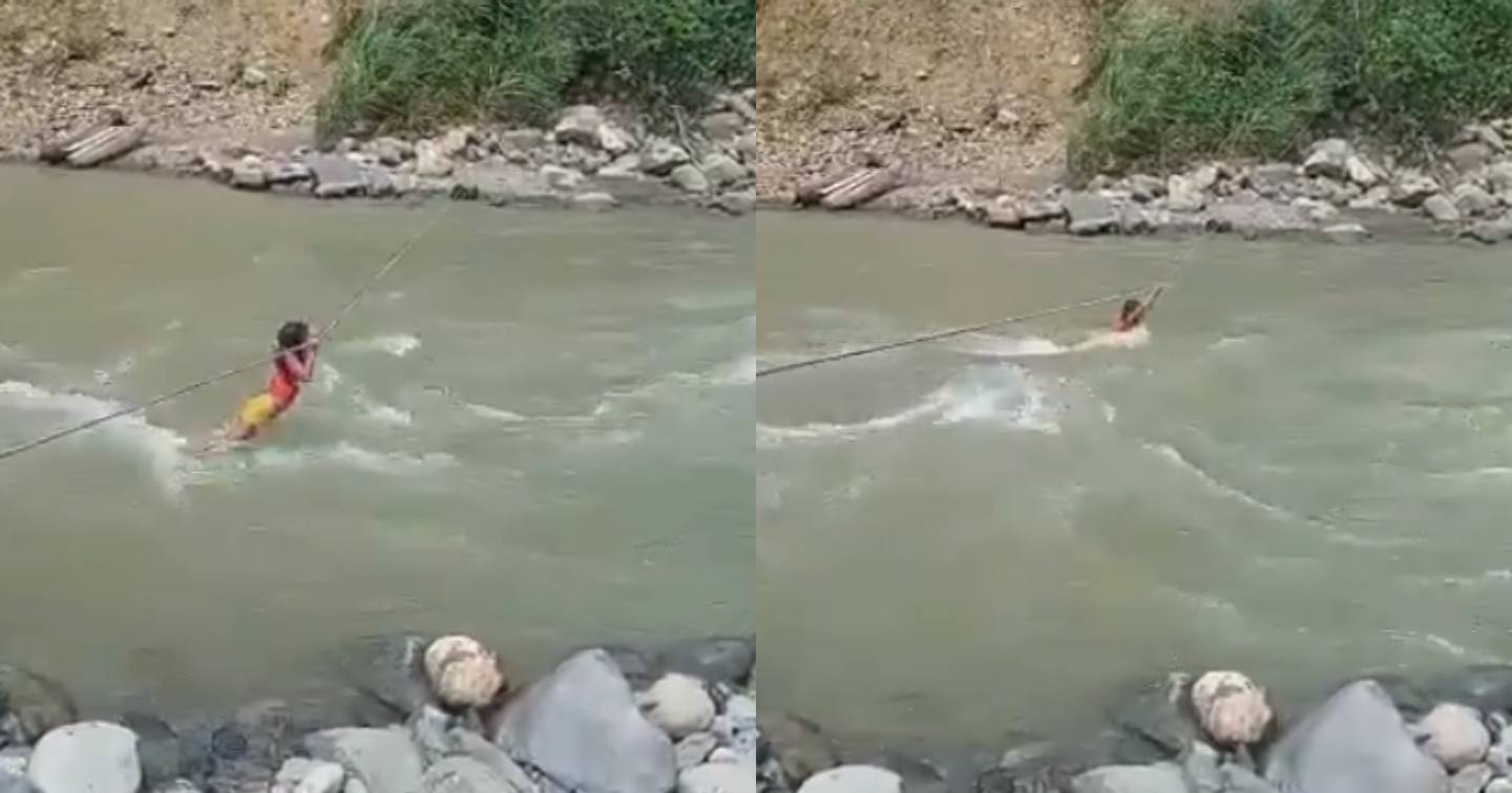 The video of a niece crossing the ugly cauldron of a river with a goat and the indignant reason for it