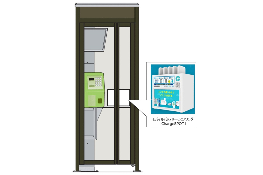 公衆電話ボックスでモバイルバッテリーのレンタル　NTT西日本が実験