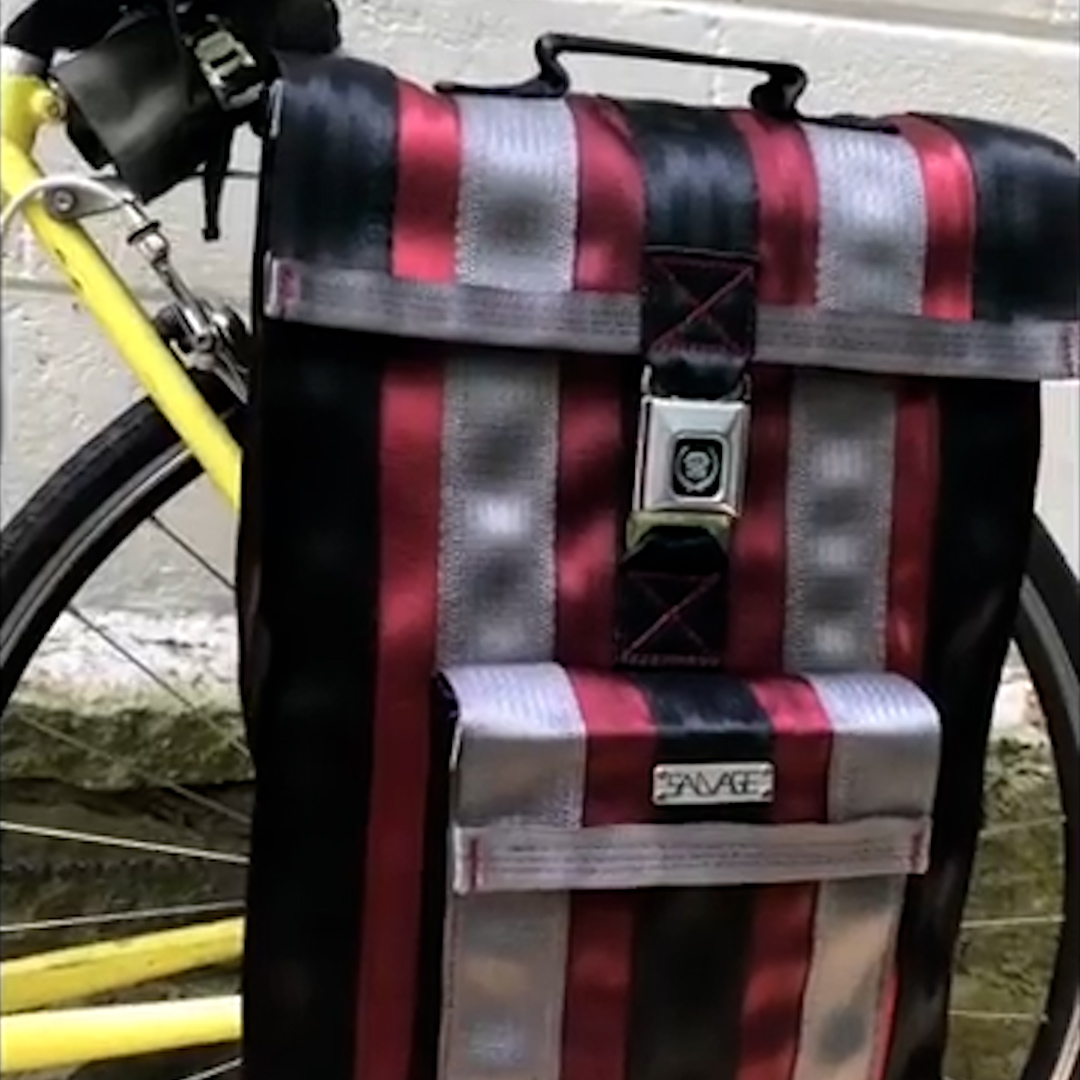 Tennessee craftsman turns old seat belts into messenger bags