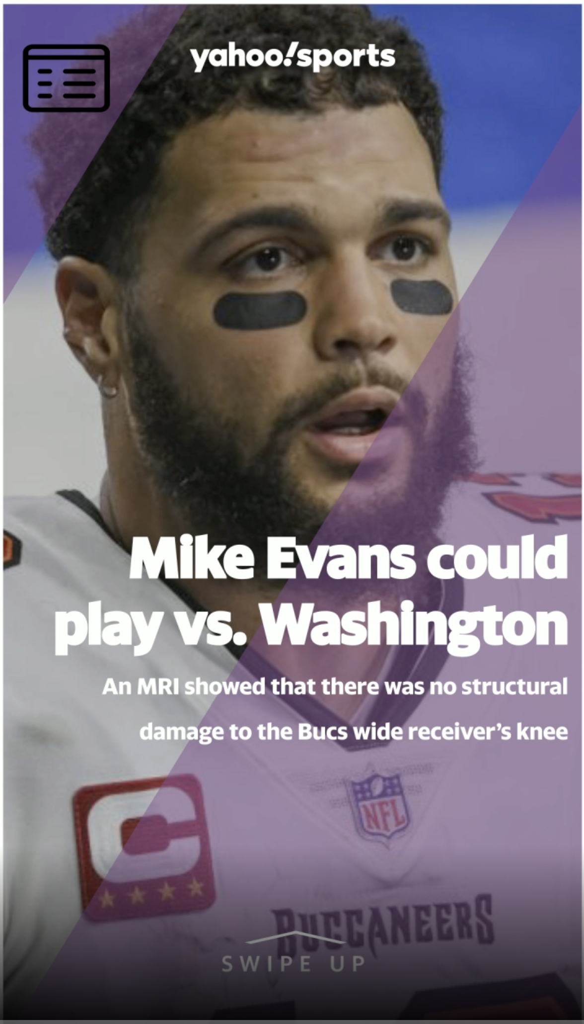 Buccaneers WR Mike Evans avoids structural damage to knee, could play vs  Washington