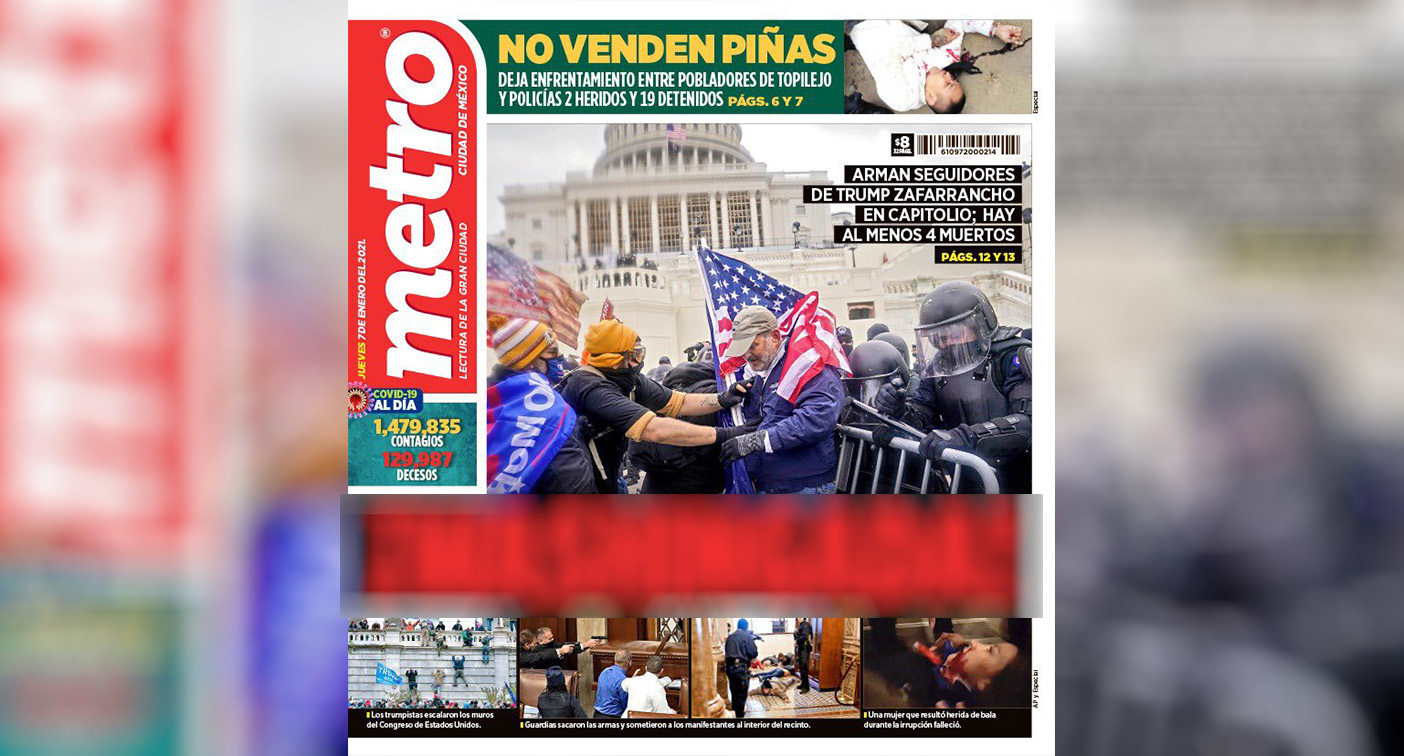 El Periodico De Nota Roja De Mexico Con La Mejor Portada Del Caos En Eeuu