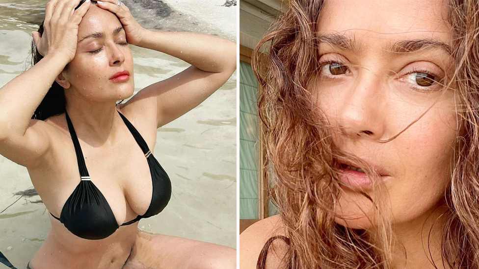 Salma Hayek, 54, dons black bikini to cool off in sizzling snaps