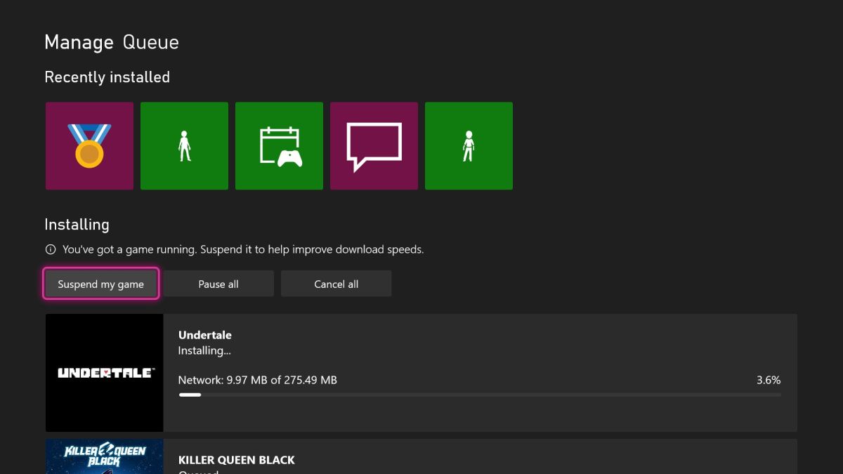 Xbox tests a 'suspend my game' button to speed up downloads | Engadget