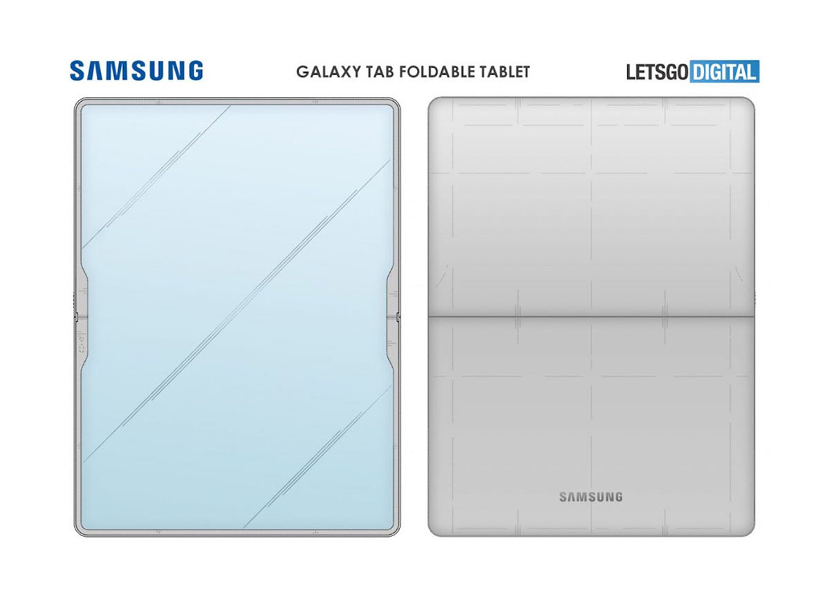 サムスンが「折りたたみタブレット」の特許出願　大画面をコンパクトに