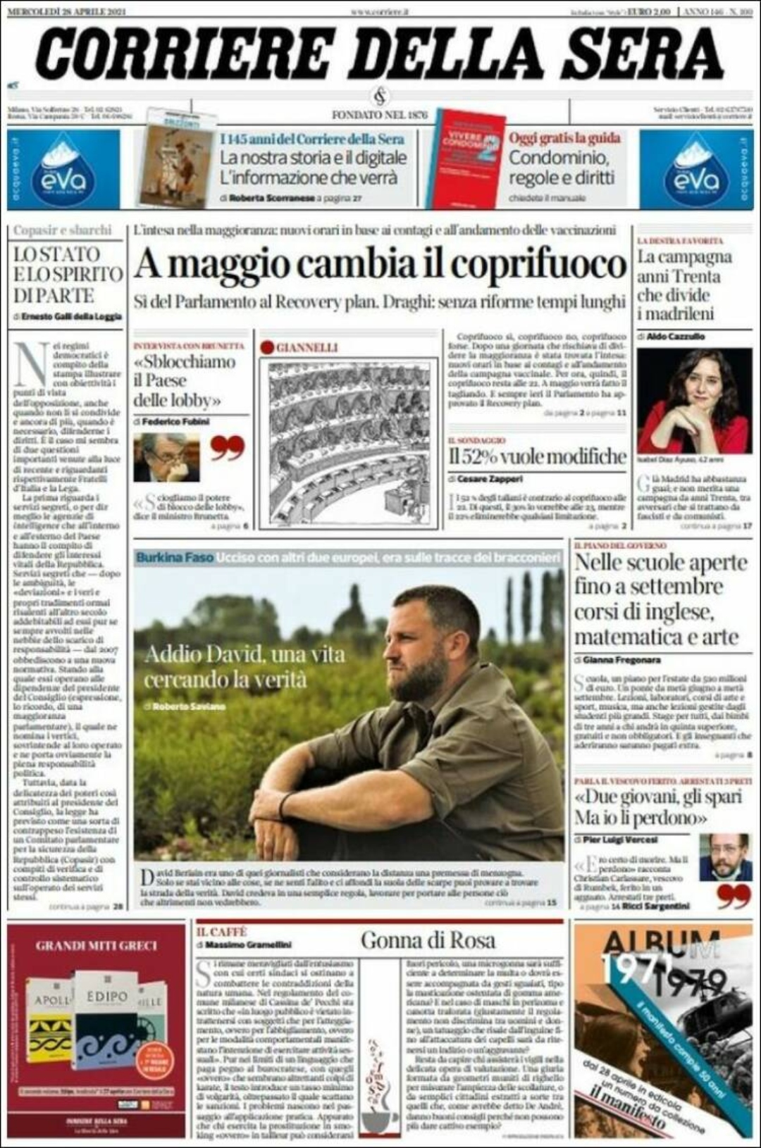 La portada más española del 'Corriere della Sera' de Italia