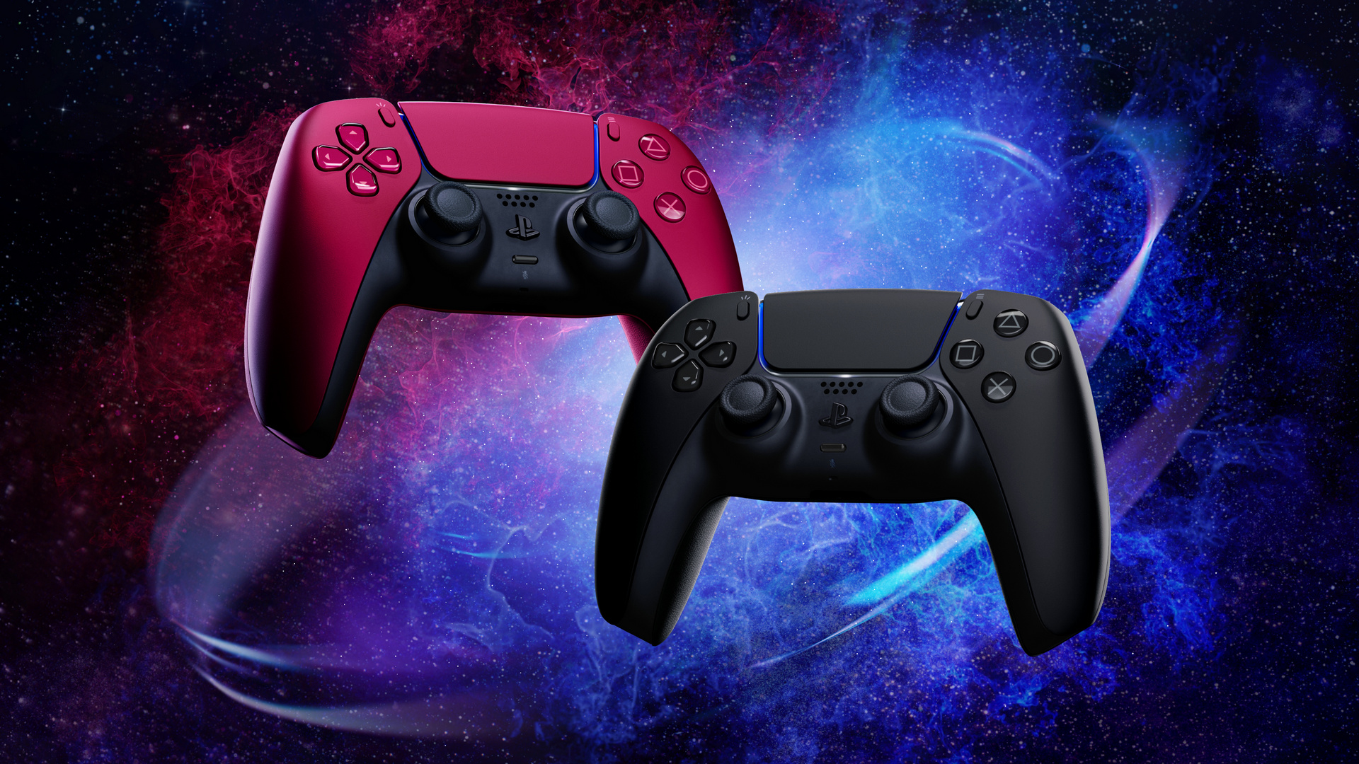 PS5 DualSenseコントローラに初の新色ミッドナイトブラック・コズミックレッド 5月14日予約開始