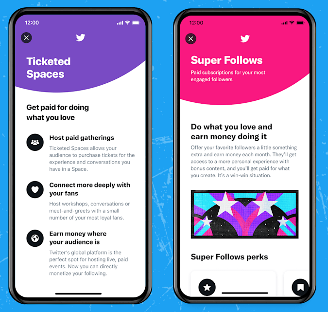 Twitter、米国で課金機能「スーパーフォロー」と「チケット制スペース」を提供開始