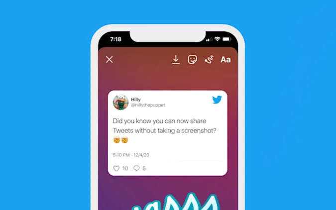 iOS版Twitter、ツイートをInstagramストーリーへ共有可能に