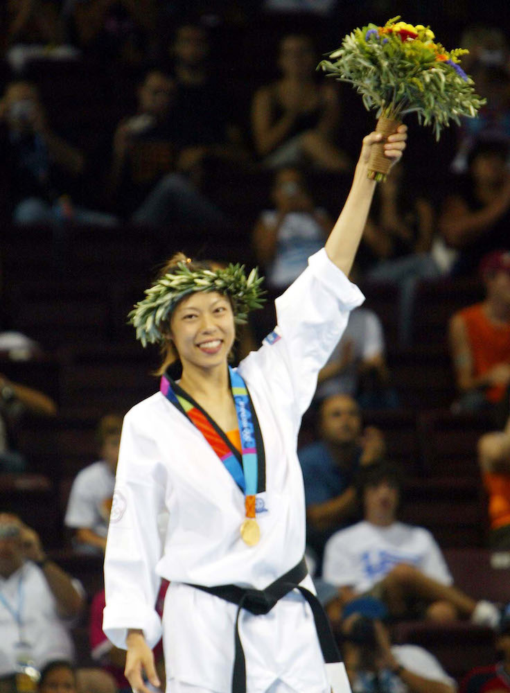 陳詩欣獲得2004雅典奧運金牌，為台灣史上第一面金牌 (圖片來源：中央社)