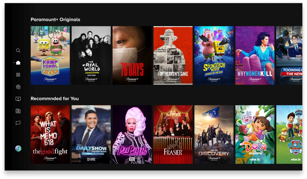Pictured: Paramount+ interface design. Photo Cr: CBS2021 Paramount+, Inc. All Rights Reserved.
