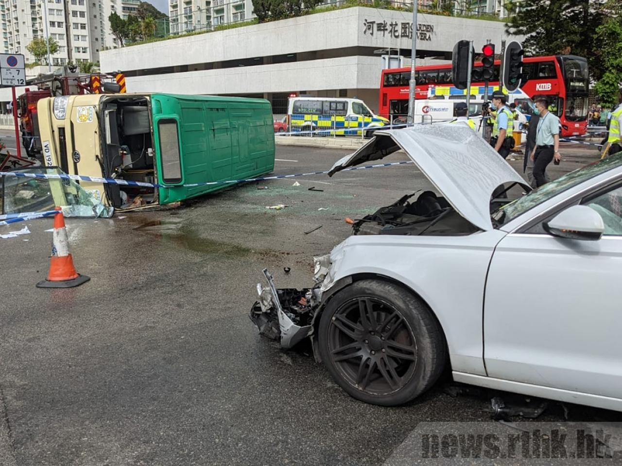 沙田車禍多一名司機被捕據悉為涉事私家車的前車司機