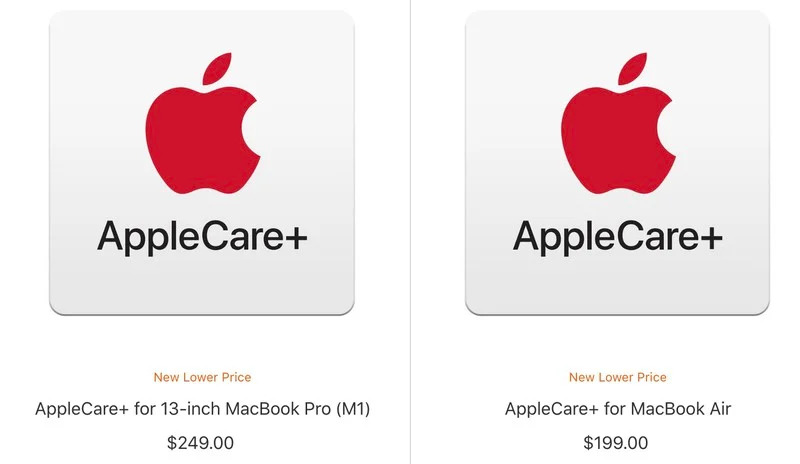 M1 MacBook AirおよびMacBook Pro向けAppleCare+が値下げ