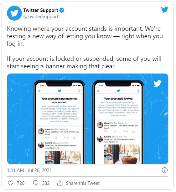 Twitter 测试以新方法通知用户被封锁