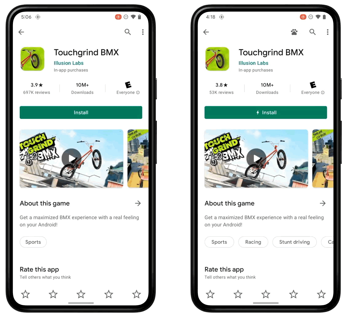 Un'animazione che mostra come funzioneranno le modalità di gioco in Android 12 quando la prossima dashboard di gioco arriverà entro la fine dell'anno.  Consentirà agli utenti di scegliere i profili e accedere alle principali utilità tramite un pannello sovrapposto durante il gioco.