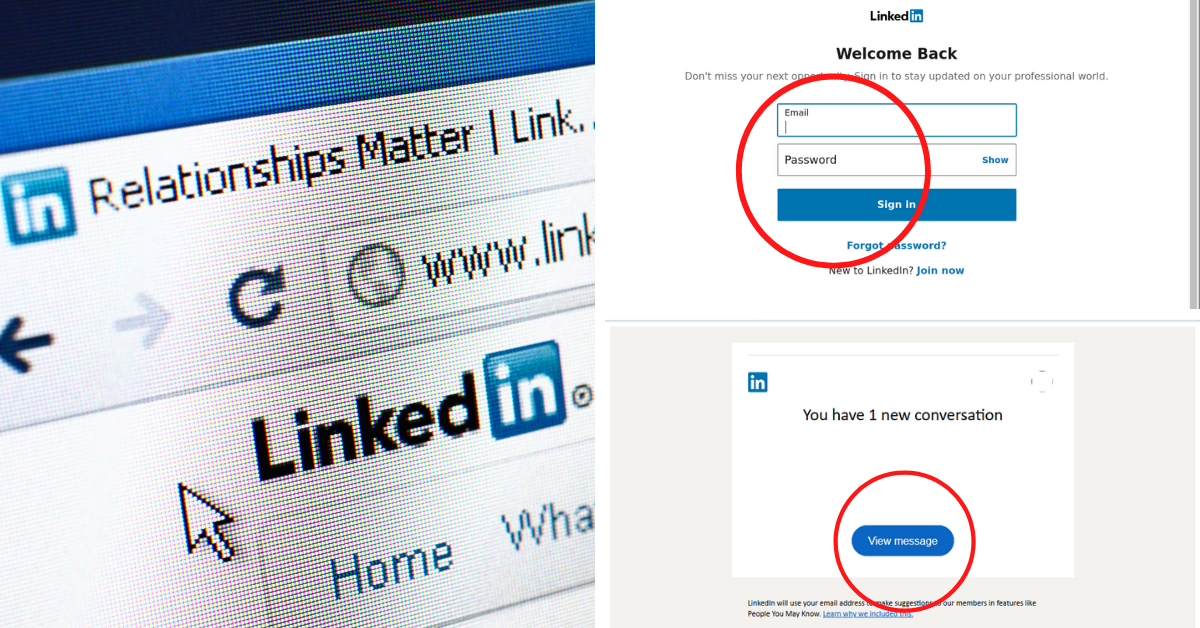 New message' email supposedly sent via LinkedIn leads to a phishing page