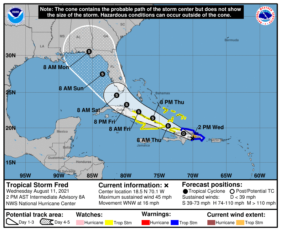 DeSantis tells Floridians to 'review their disaster plans' as Tropical Storm Fred approaches