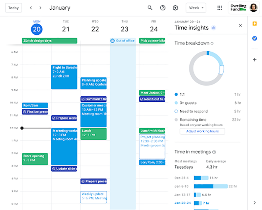 Googleカレンダーに会議時間を集計できる「Time Insights」が追加