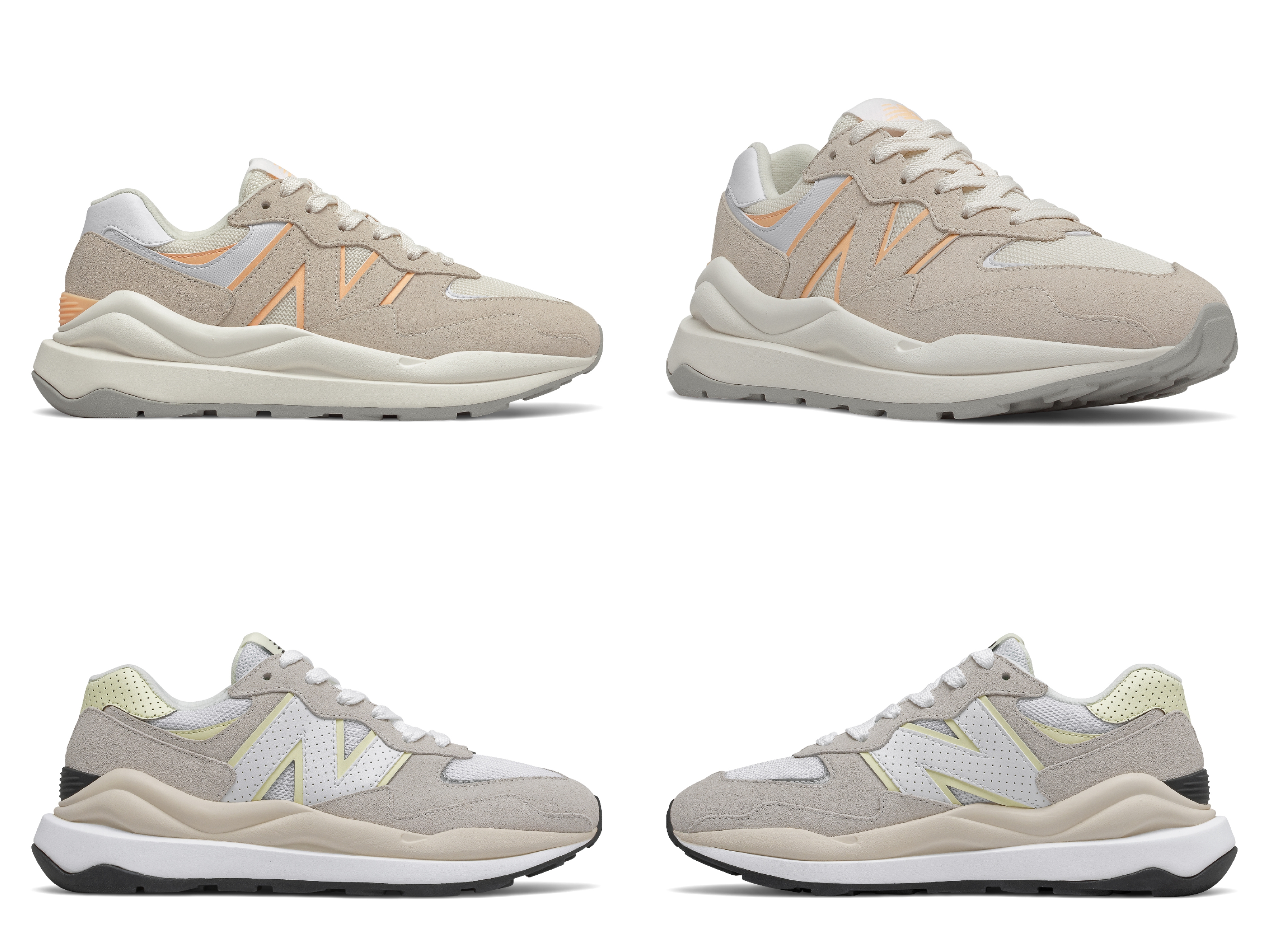 New Balance NB5740微糖燕麥奶茶鞋款，NT$3,880 為低調氣質女生特別企劃，57/40推出兩款燕麥奶茶色調新款。