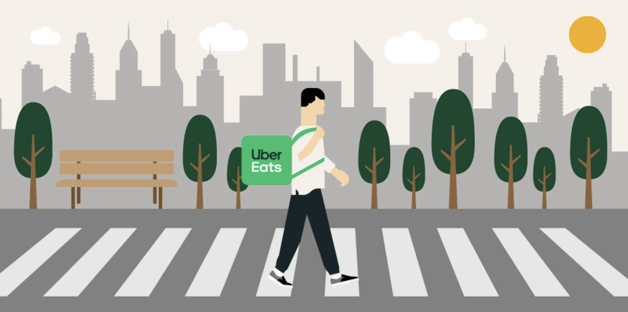 Uber Eats、全国21都市で徒歩配達を試験運用