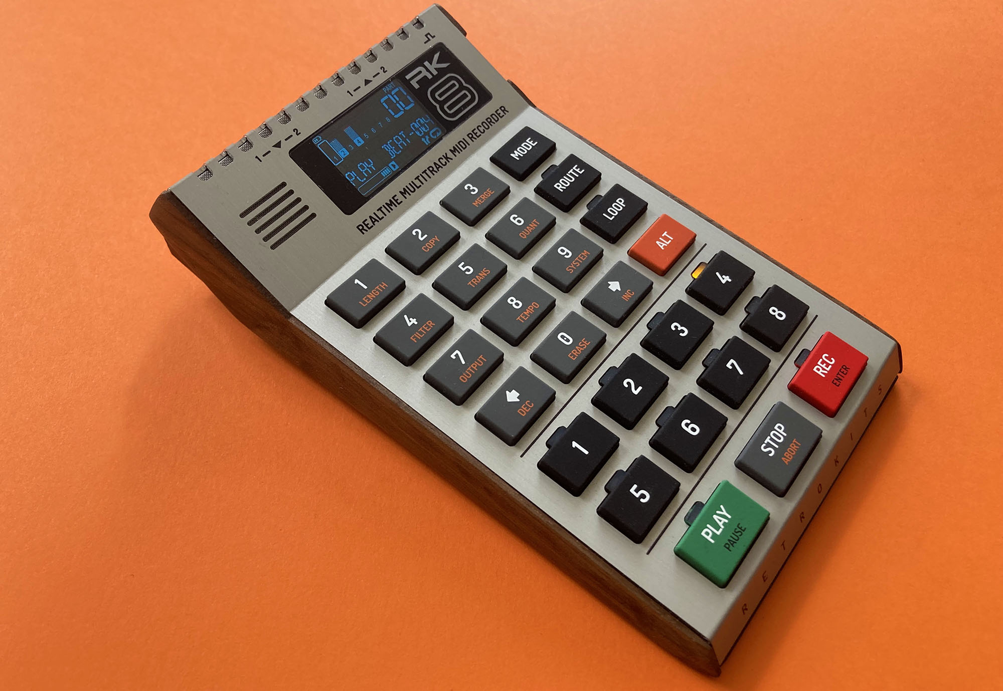 photo of Retrokits RK-008 is a robust MIDI sequencer disguised as a pocket calculator image