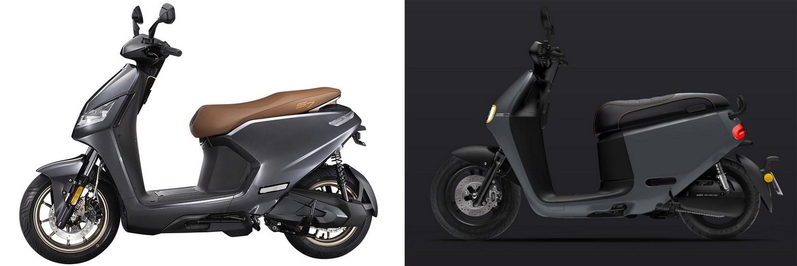 圖／兩者皆以「都會跑旅」為概念量打造，無論通勤代步、跑山出遊都沒問題，究竟該選擇2021 Kymco S7 Keyless（左）還是2021 Gogoro 2系列 GT呢？