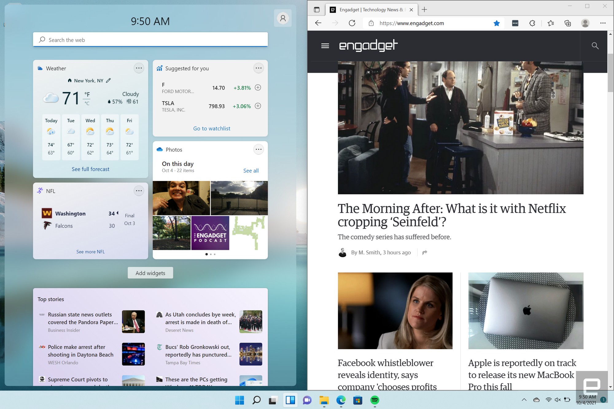 Windows 11 Widgets and edge