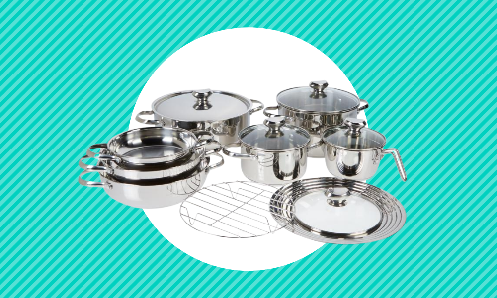 AS NEW Wolfgang Puck Stainless Steel Cookware Set - household