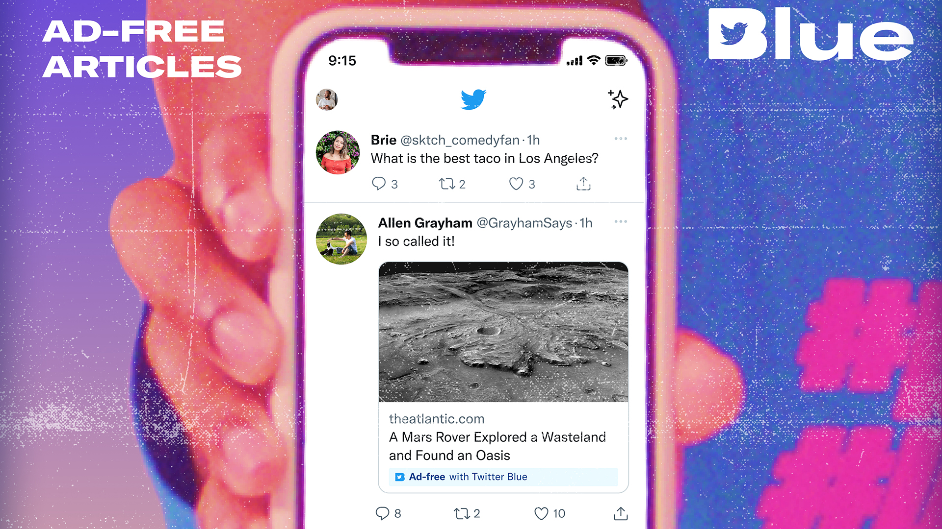 Twitter Blue lets you read news without ads.