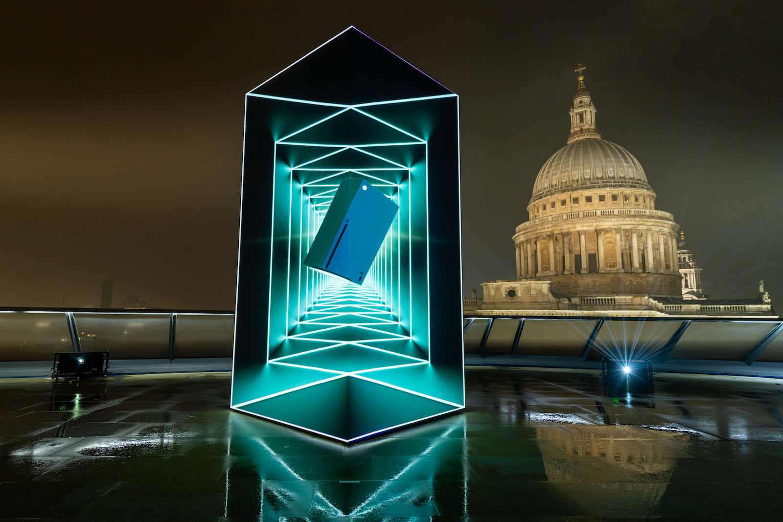 LONDON, ENGLAND - NOVEMBER 07: In this image released on November 10th Xbox launches the Xbox Series X in the UK with a spectacular holographic installation at One New Change on November 7, 2020 in London, England. (Photo by Ian Gavan/Ian Gavan/Getty Images for Xbox UK)