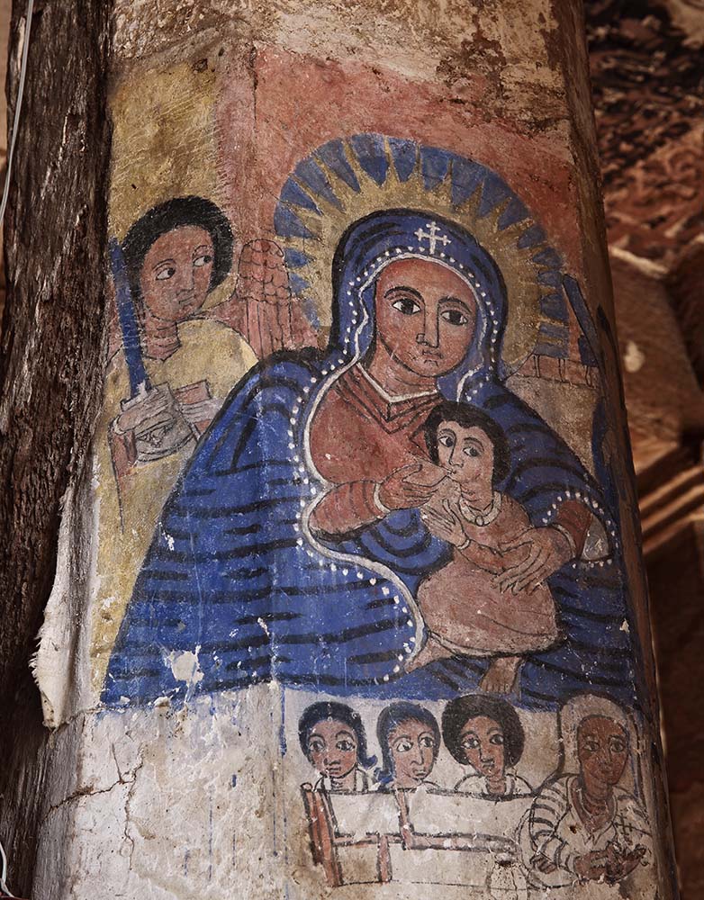 阿布納．耶馬他．古哈其中一座教堂以非洲基督教風格彩繪的肖像壁畫（Image Source : Getty Creative/iStockphoto）