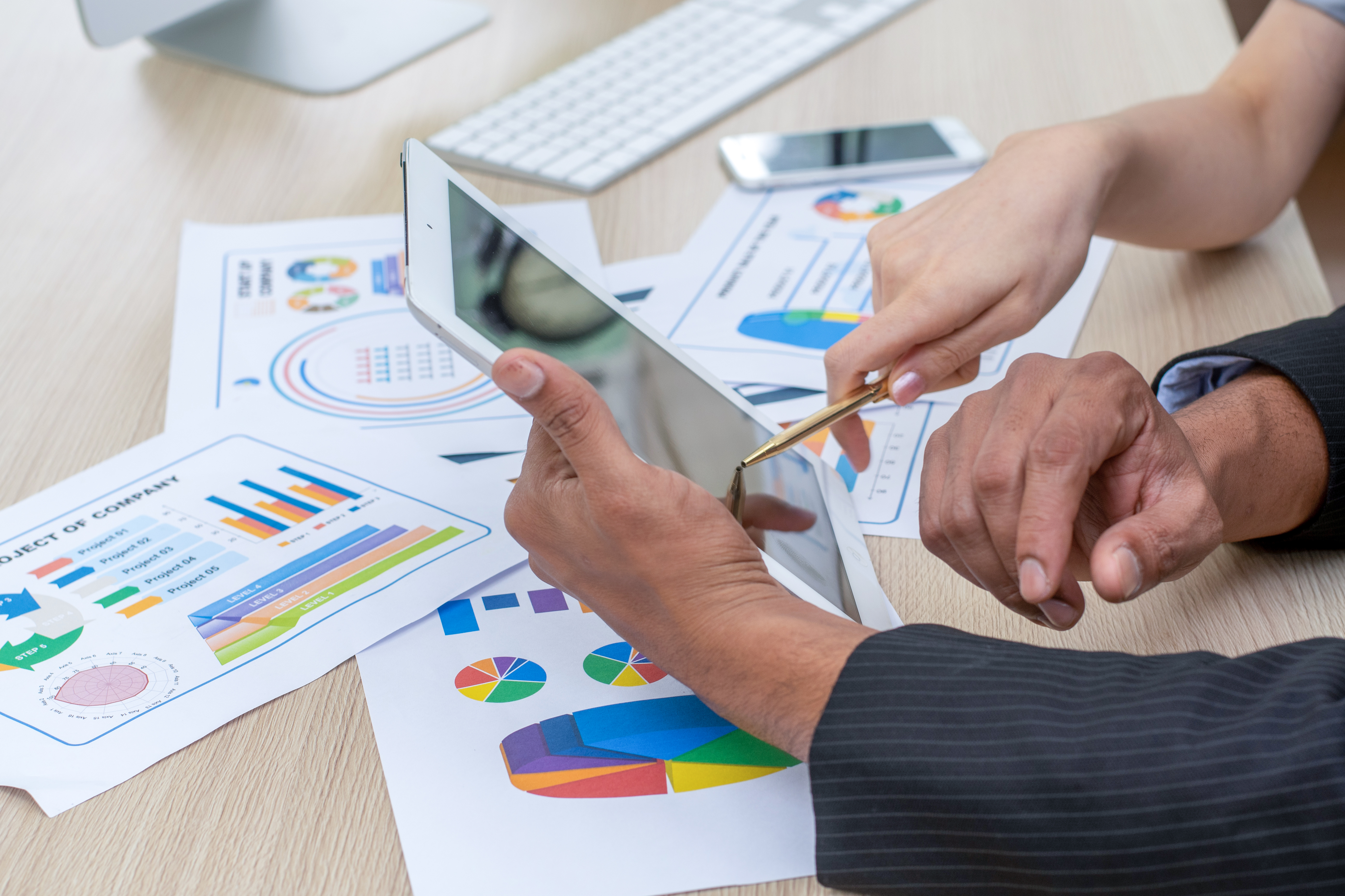 Business Team Investment Entrepreneur Trading discussing and analysis graph stock market trading, stock chart.