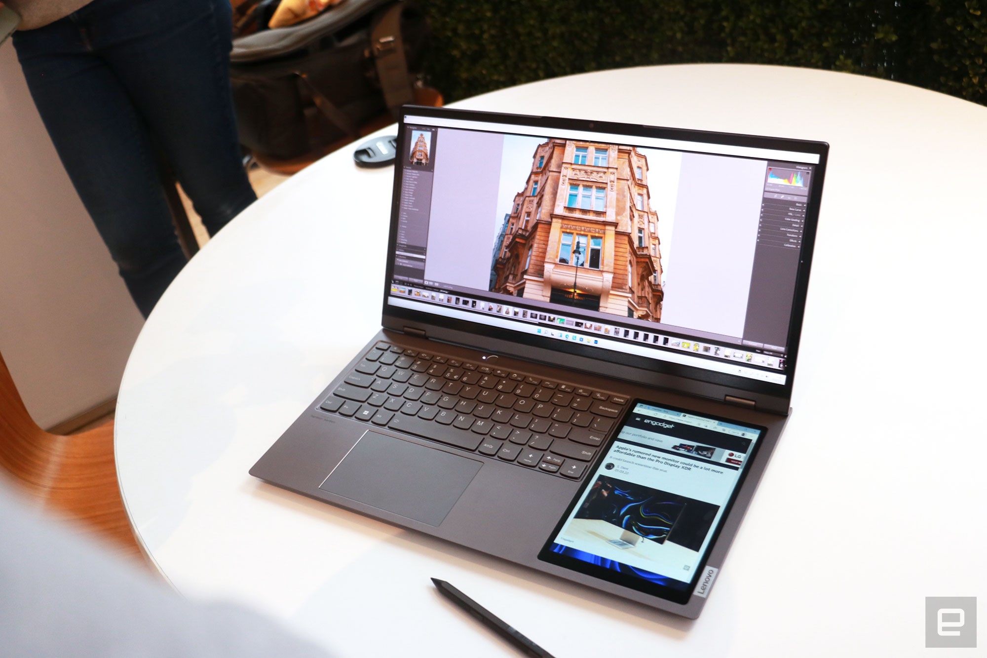 Lenovo's ultrawide 17-inch laptop has an 8-inch screen next to the keyboard