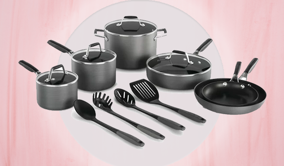 Mainstays 7 Piece Nonstick Cookware Set, Black