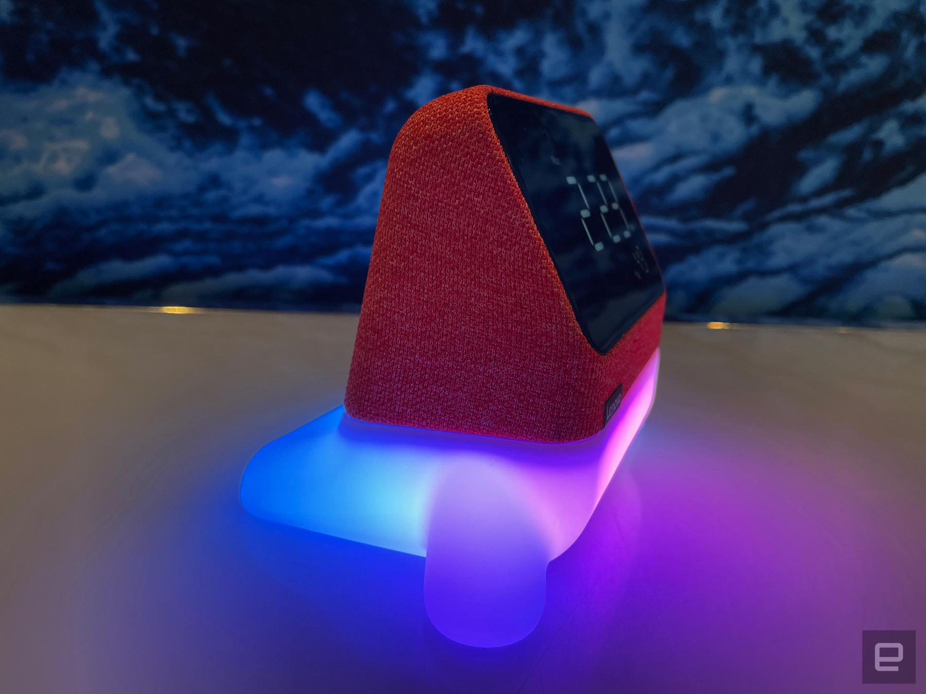 <p>A hands-on photo of the Lenovo Smart Clock Essential with Alexa, announced during CES 2022.</p>
