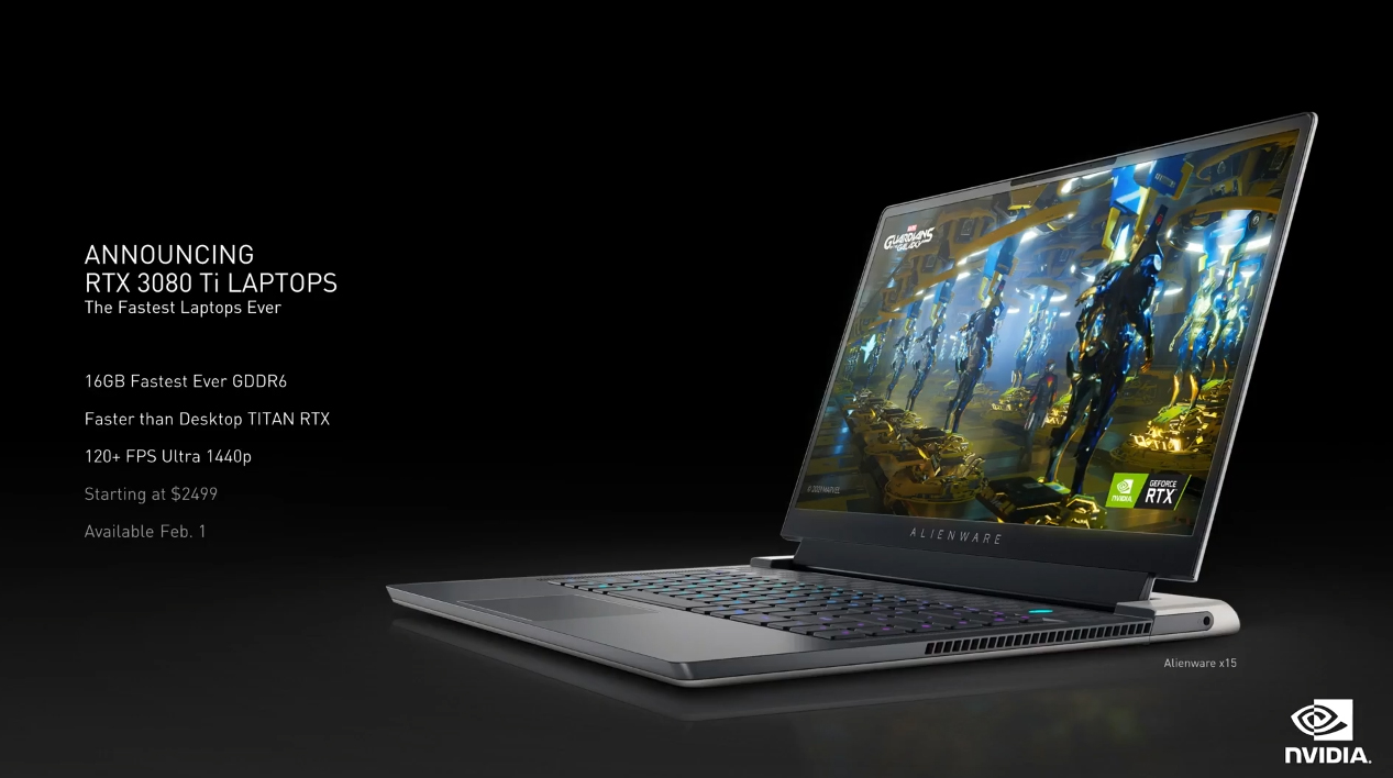 NVIDIA RTX 3080 Ti laptop slide