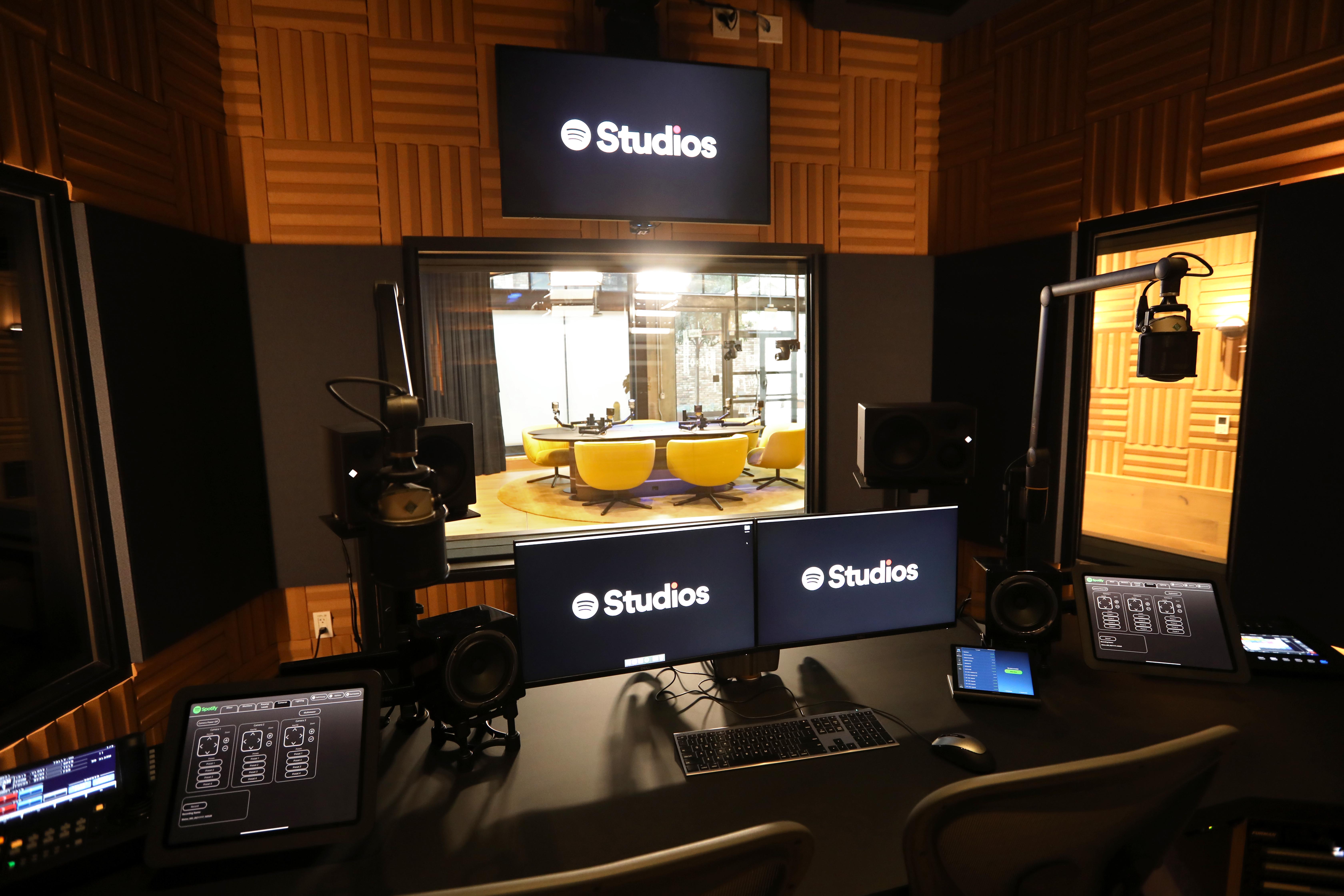 LOS ANGELES, CA - NOVEMBER 20, 2021 - The engineer room rests next to the main studio in, 