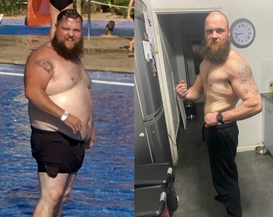 before and after photos featuring fat George