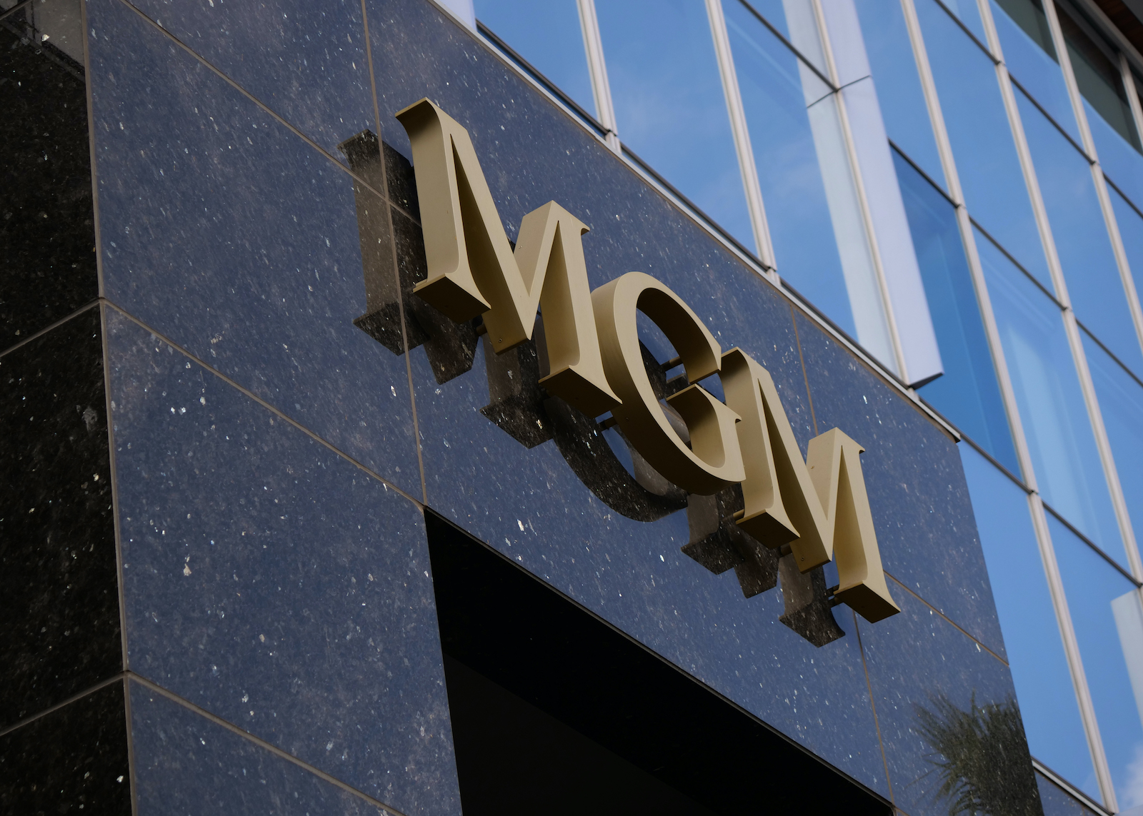BEVERLY HILLS, CALIFORNIA - MAY 26: The MGM logo of Metro-Goldwyn-Mayer Studios is displayed on the office building on May 26, 2021 in Beverly Hills, California. Amazon has made a $8.45 billion deal to purchase the Hollywood media company MGM. (Photo by Kaelin Mendez/Getty Images)