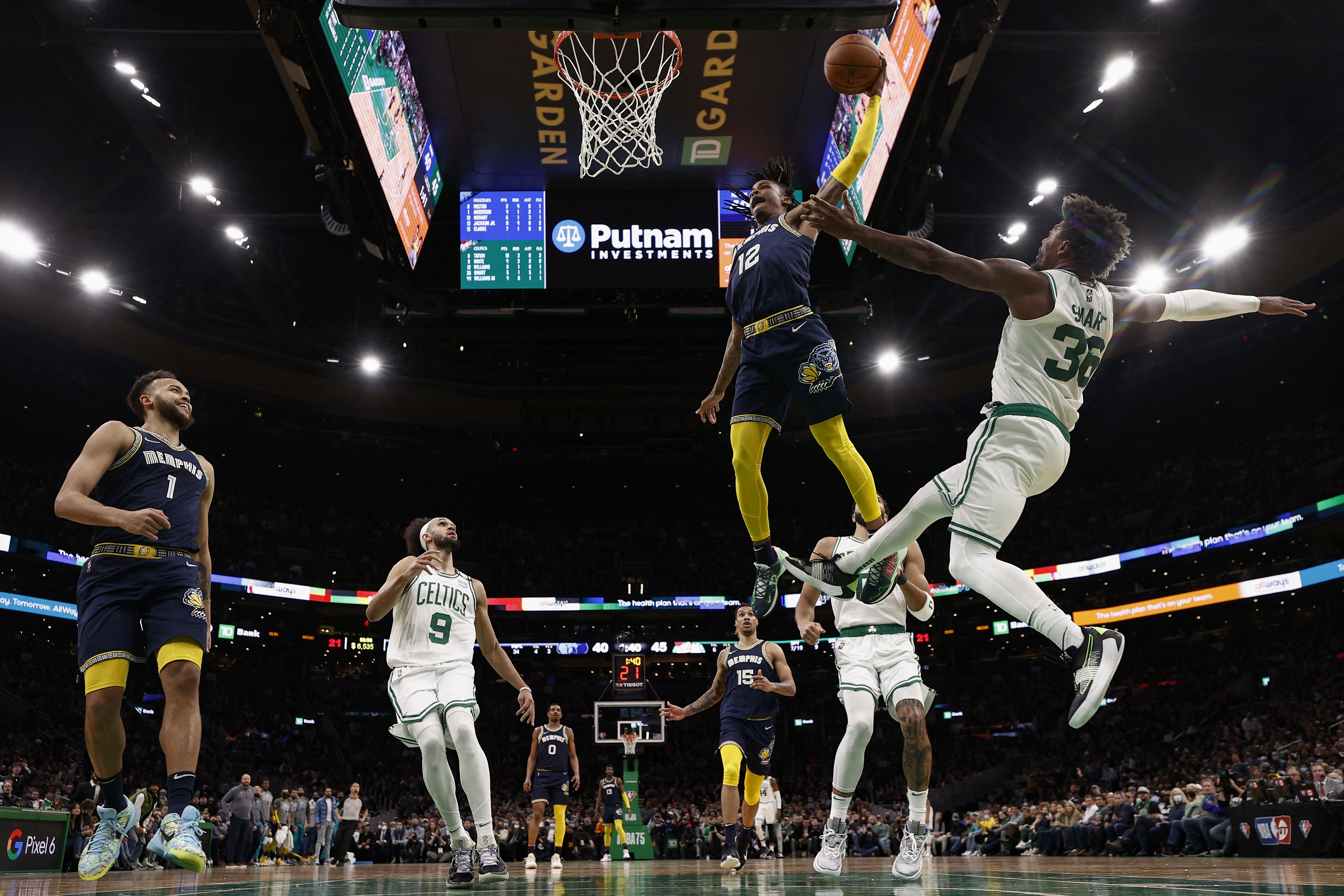 ja morant left handed dunk